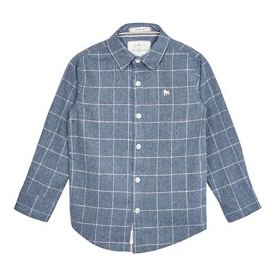 J by Jasper Conran Boys' blue textured checked woven shirt